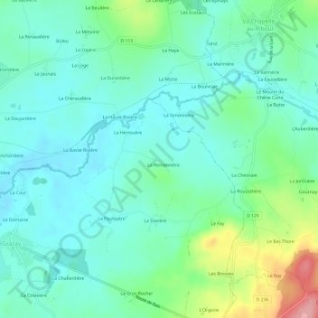 Mapa topográfico Larry, altitude, relevo