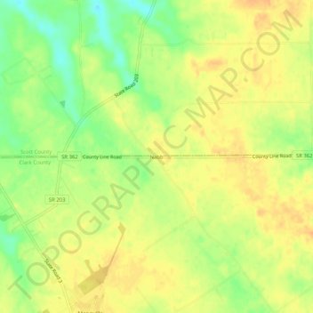 Mapa topográfico Nabb, altitude, relevo