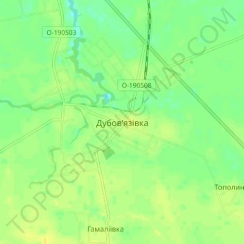 Mapa topográfico Дубовязовка, altitude, relevo