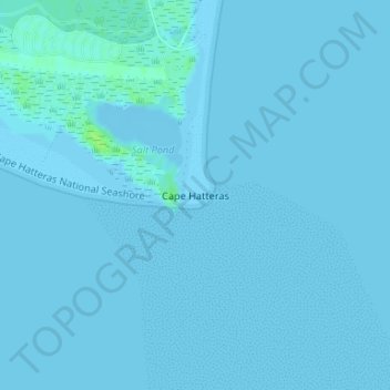 Mapa topográfico Cape Hatteras, altitude, relevo
