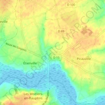 Mapa topográfico Le Haras, altitude, relevo