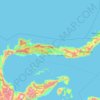 Mapa topográfico Gorontalo, altitude, relevo