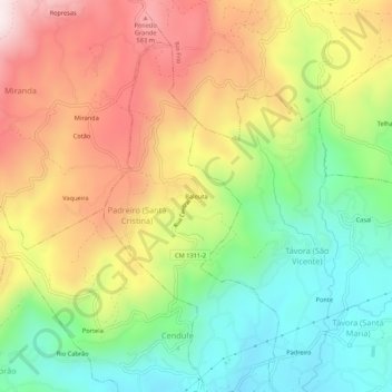Mapa topográfico Balouta, altitude, relevo