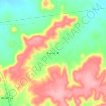 Mapa topográfico Povoado 41, altitude, relevo