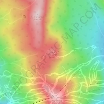 Mapa topográfico The Edge, altitude, relevo