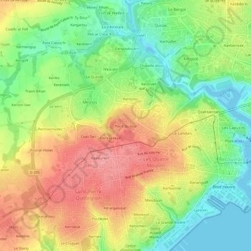 Mapa topográfico Point du Jour, altitude, relevo