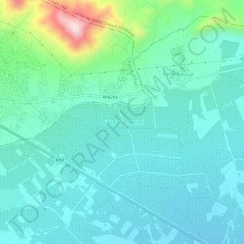 Mapa topográfico Oulad El Bourimi, altitude, relevo