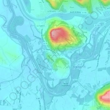 Mapa topográfico Cordon, altitude, relevo