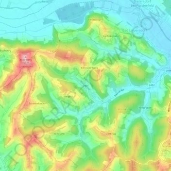 Mapa topográfico Stein, altitude, relevo