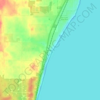 Mapa topográfico Springport, altitude, relevo