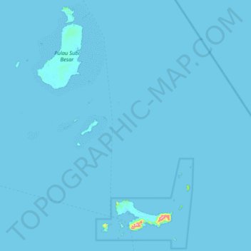 Mapa topográfico Kepulauan Natuna Selatan, altitude, relevo