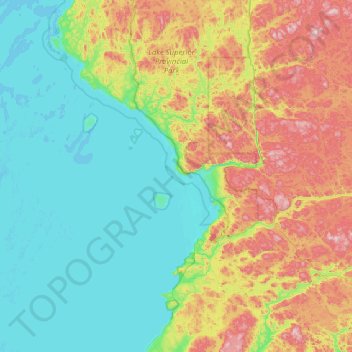 Mapa topográfico Agawa Islands, altitude, relevo