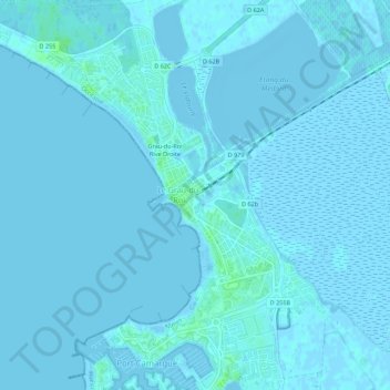 Mapa topográfico Grau-du-Roi Rive Gauche, altitude, relevo