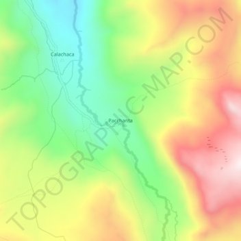 Mapa topográfico Pacchanta, altitude, relevo