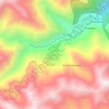 Mapa topográfico Chiquintirca, altitude, relevo