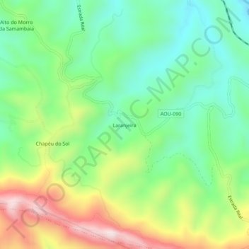 Mapa topográfico Laranjeira, altitude, relevo