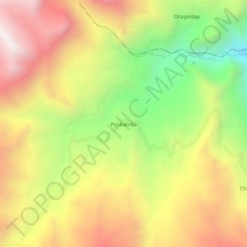 Mapa topográfico Pijobamba, altitude, relevo