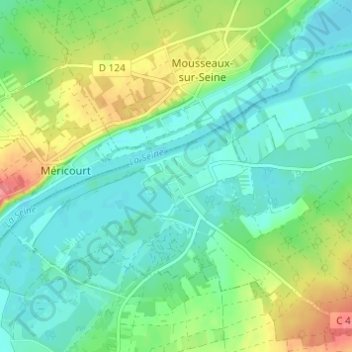 Mapa topográfico Sandrancourt, altitude, relevo