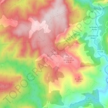 Mapa topográfico la Benachera, altitude, relevo