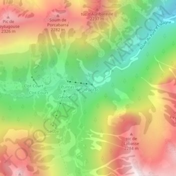 Mapa topográfico Sapin Gogant, altitude, relevo