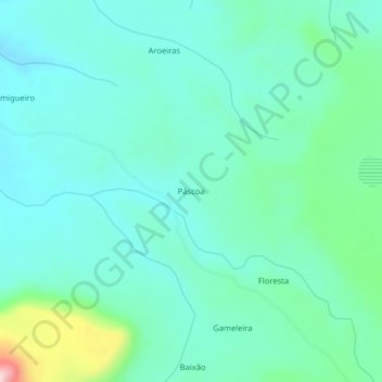 Mapa topográfico Páscoa, altitude, relevo