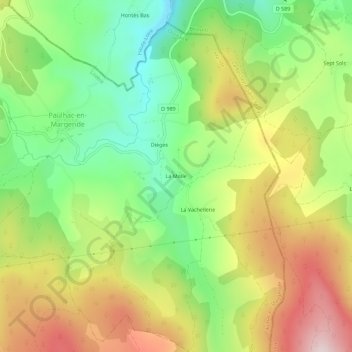 Mapa topográfico La Molle, altitude, relevo
