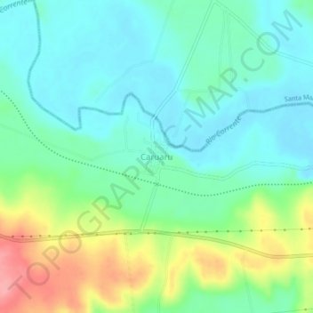 Mapa topográfico Caruaru, altitude, relevo