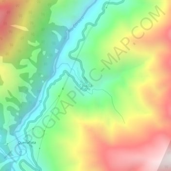 Mapa topográfico Challa, altitude, relevo