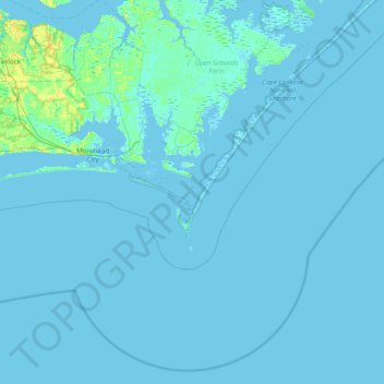 Mapa topográfico Morgan Island, altitude, relevo
