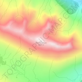 Mapa topográfico Slim Mountain, altitude, relevo