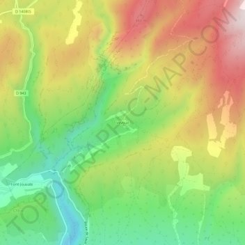 Mapa topográfico Vévouil, altitude, relevo