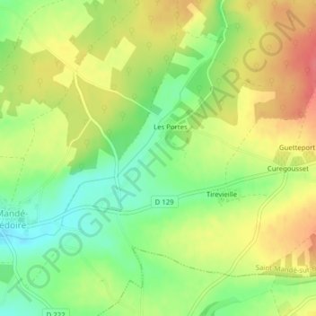Mapa topográfico Allée, altitude, relevo
