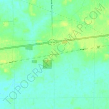 Mapa topográfico Moulton, altitude, relevo