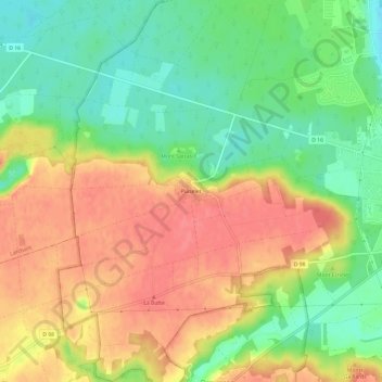 Mapa topográfico Puiselet, altitude, relevo