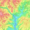 Mapa topográfico Washington D.C., altitude, relevo