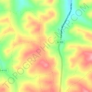 Mapa topográfico Chilla, altitude, relevo