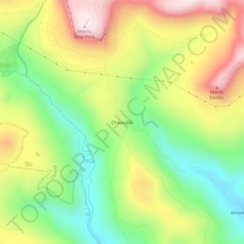 Mapa topográfico Chapadão, altitude, relevo