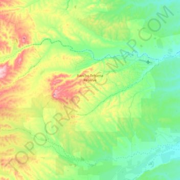 Mapa topográfico Rancho Tehama Reserve, altitude, relevo