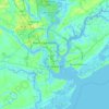 Mapa topográfico Charleston, altitude, relevo