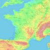 Mapa topográfico Metropolitanes Frankreich, altitude, relevo