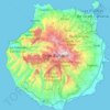 Mapa topográfico Gran Canaria, altitude, relevo
