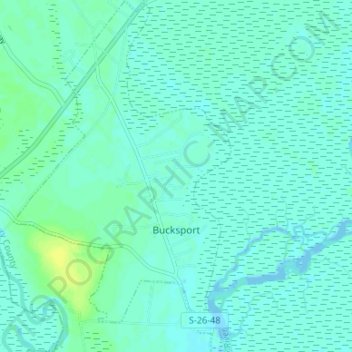 Mapa topográfico Bucksport, altitude, relevo