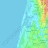 Mapa topográfico Ria de Aveiro, altitude, relevo