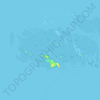 Mapa topográfico Îles Chausey, altitude, relevo