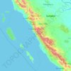 Mapa topográfico West Sumatra, altitude, relevo