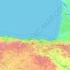 Mapa topográfico Mar Cantábrico, altitude, relevo