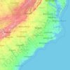 Mapa topográfico North Carolina, altitude, relevo
