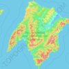 Mapa topográfico Isla Gran Chantar, altitude, relevo