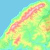 Mapa topográfico Cap Negro, altitude, relevo