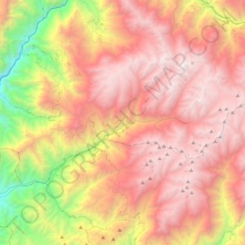 Mapa topográfico Leoncio Prado, altitude, relevo